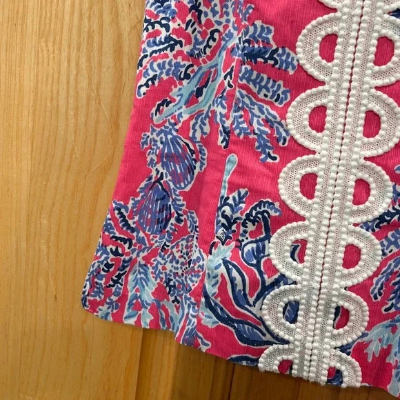 Lilly Pulitzer Pink Blue Floral Halter Top Size 4 Sleeveless Summer - Picture 3 of 11